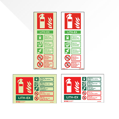 Lith-Ex Fire Extinguisher Signs