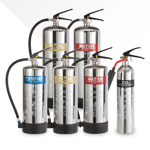 Polished & Stainless Steel Fire Extinguishers