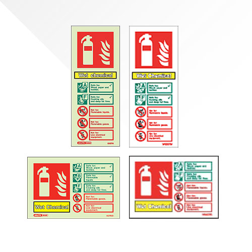 Wet Chemical Fire Extinguisher Signs