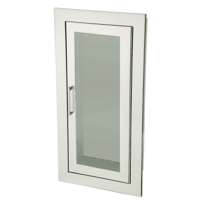 Firechief Arc Single Cabinet - Stainless Steel Fully-recessed Clear Acrylic Glazed Door Fire Depot