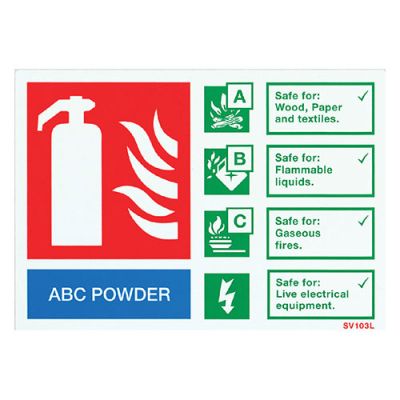 Sign Abc Powder, White Self-Adhesive - Pack Of 10 (SV103L)