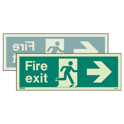 Sign Exit Right/Left Photolum Fire Depot