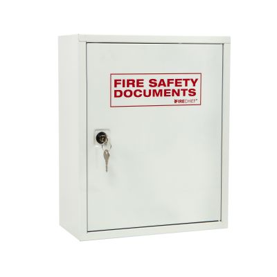 Metal Document Cabinet, Key Lock, White Fire Depot