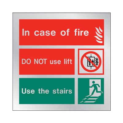 Sign In Case Of Fire Stainless Steel Brushed Fire Depot