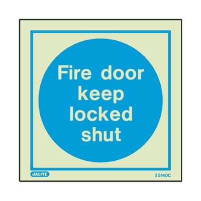 Sign Fire Door Keep Locked Shut Photolum Fire Depot