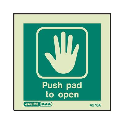 Sign Push Pad To Open Photolum Fire Depot
