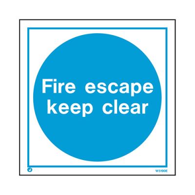 Fire Escape Keep Clear Sign Fire Depot