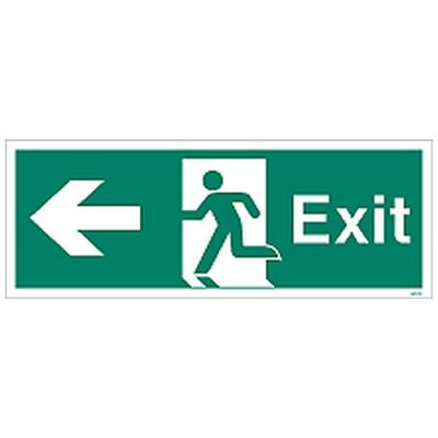 Sign Exit Left White Fire Depot