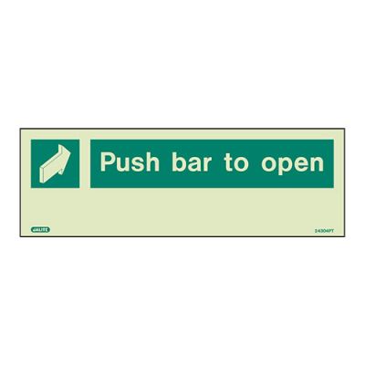 Sign Push Bar To Open Photolum Fire Depot