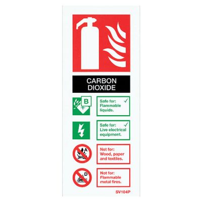 Sign CO2, White Self-Adhesive - Pack Of 10 Fire Depot