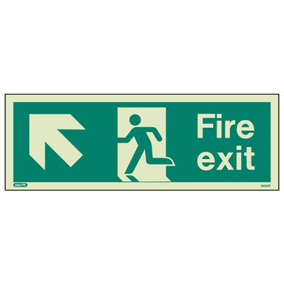 Sign Fire Exit Up Left Photolum Fire Depot