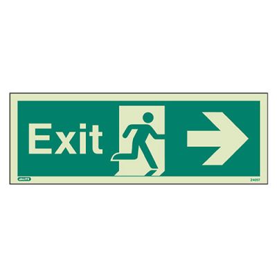 Sign Exit Right Photolum Fire Depot
