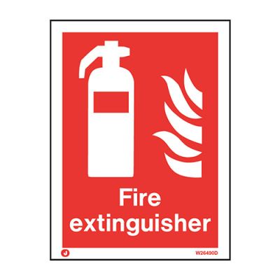 Sign Fire Extinguisher White Fire Depot