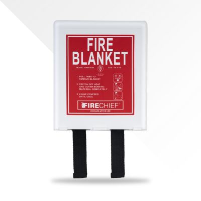 1 x 1m Firechief Basic Pod Fire Blanket White Retail Packaged