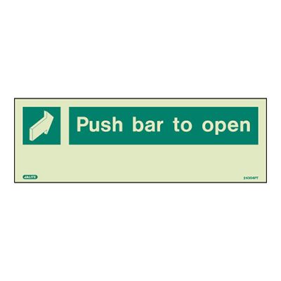 Sign Push Bar To Open Photolum Fire Depot