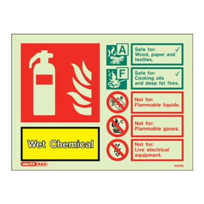 Sign Wet Chemical Photolum Fire Depot
