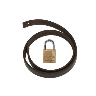 Leather Strap LHS2 c/w Brass Padlock 20mm Keyed Alike (LHS2/PL)