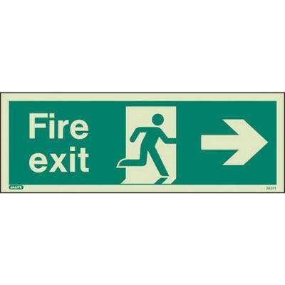 Sign Fire Exit Right Photolum Fire Depot