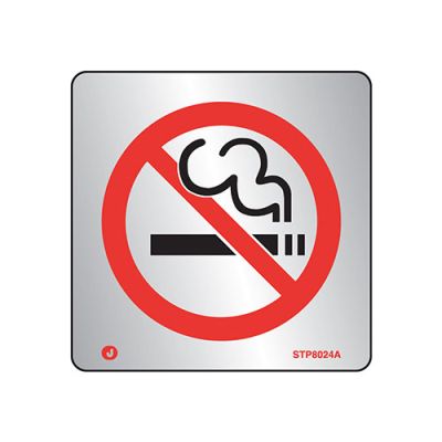 Stainless Steel Prohibition No Smoking Sign Radius Corners Fire Depot