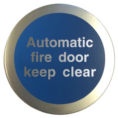Aluminium Automatic Fire Door Keep Clear Disc Fire Depot
