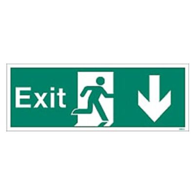 Sign EXIT DOWN White (W447K)