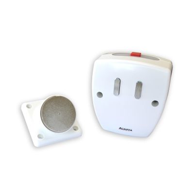 Agrippa Acoustic Battery Operated Door Holder - White (AGDHW1) Fire Depot