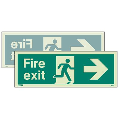 Sign Fire Exit Left/Right Photolum Fire Depot