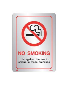 Stainless Steel Prohibition No Smoking Sign Radius Corners (STB9030D)