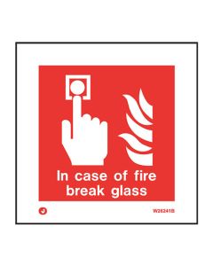 ~In Case Of Fire Break Glass Sign