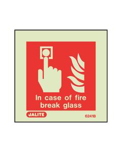 Sign IN CASE OF FIRE BREAK GLASS Photolum
