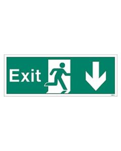 Sign EXIT DOWN White (W447K)