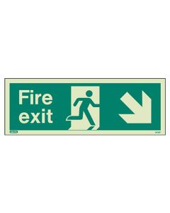Sign FIRE EXIT DOWN RIGHT Photolum (439K/R)