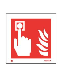 Sign FIRE ALARM White