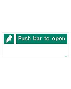 Sign Push Bar To Open White (W4304PT)