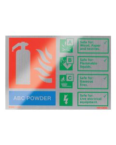 ~Sign ABC Powder, Brushed Aluminium