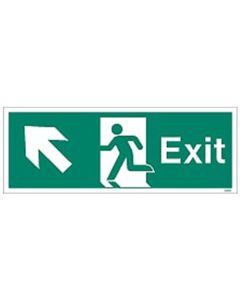 Sign Exit Up Left White (W444K)