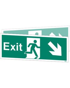 Double-Sided Exit Sign Down To Right Or Down To Left (W448DSK)