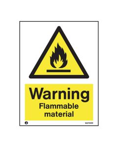 Sign FLAMMABLE MATERIAL White (W7422D)
