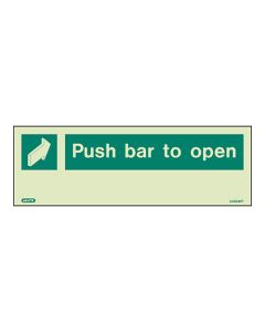 Sign PUSH BAR TO OPEN Photolum (4304PT/R)