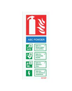 Sign ABC Powder, White Self-Adhesive Pack of 10 (SV103P)
