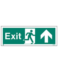 Sign Exit Up White (W446T)