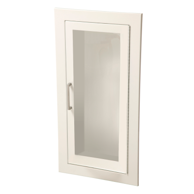 Firechief Arc Single Cabinet - White Steel Fully-recessed Clear Acrylic Glazed Door (FEC2015F10)