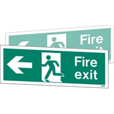 Double-Sided Fire Exit Sign To Right Or Left (W430DST)
