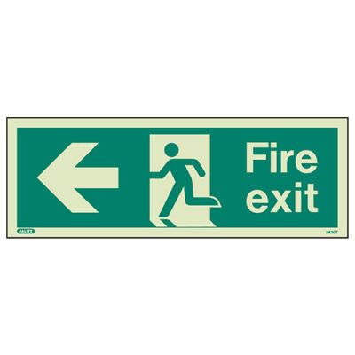Sign FIRE EXIT LEFT Photolum