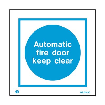 Sign AUTOMATIC FIRE DOOR KEEP White (W5141A)