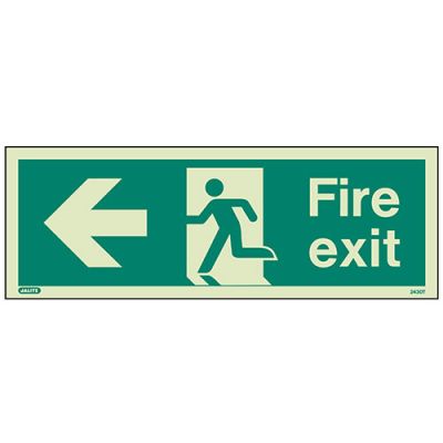 Sign FIRE EXIT LEFT Photolum