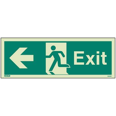Sign EXIT ARROW LEFT Photolum (409K/R)