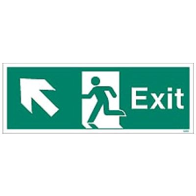 Sign EXIT UP LEFT White (W444K)