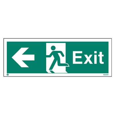 Sign EXIT LEFT White (W409T)