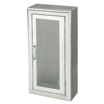 Firechief Arc Single Cabinet - Stainless Steel Semi-recessed Clear Acrylic Glazed Door (FEC2038F10)